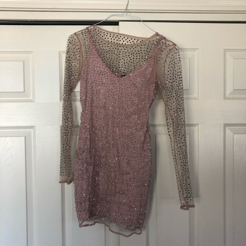 Pink Mesh Jewel Dress
